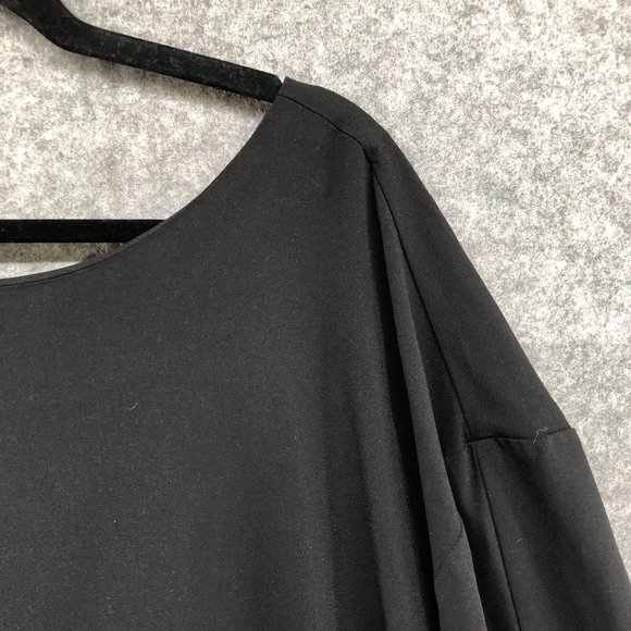 Eloquii Black Tie Sleeve Flowy Shift Dress Knee Length Plus Siz 26 LBD Formal - Picture 8 of 12